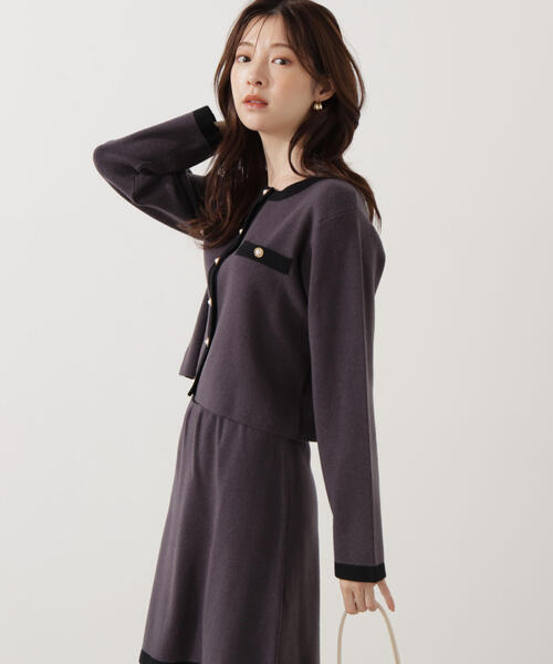 PROPORTION BODY DRESSING（プロポーションボディドレッシング）の「ニットジャケット / 1215270925（ニット/セーター・レディース・ダークグレー/ベージュ/ホワイト系その他・FREE）」の4枚目の写真