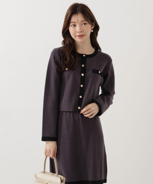 PROPORTION BODY DRESSING（プロポーションボディドレッシング）の「ニットジャケット / 1215270925（ニット/セーター・レディース・ダークグレー/ベージュ/ホワイト系その他・FREE）」の3枚目の写真