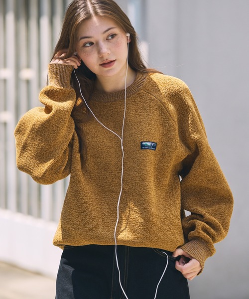 THE CRAFT CREW PRODUCTS（ザクラフトクループロダクツ）の「【MULTI FUNCTIONALシリーズ】配色モールヤーン ラグランスリーブ オーバーサイズ クルーネックニット/ アンチピリング・マシンウォッシャブル【THE CRAFT CREW PRODUCTS】（ニット/セーター・メンズ・オフホワイト/グレー/ワイン/グレイッシュベージュ/ブラック/モスグリーン/ダークブラウン/ネイビー/チャコール/オリーブ/プラム/キャメル・S/L/M）」の11枚目の写真