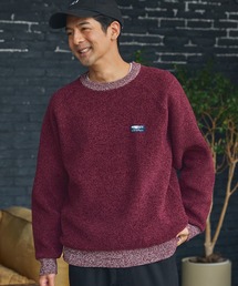 【MULTI FUNCTIONALシリーズ】配色モールヤーン ラグランスリーブ オーバーサイズ クルーネックニット/ アンチピリング・マシンウォッシャブル【THE CRAFT CREW PRODUCTS】