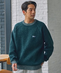 【MULTI FUNCTIONALシリーズ】配色モールヤーン ラグランスリーブ オーバーサイズ クルーネックニット/ アンチピリング・マシンウォッシャブル【THE CRAFT CREW PRODUCTS】