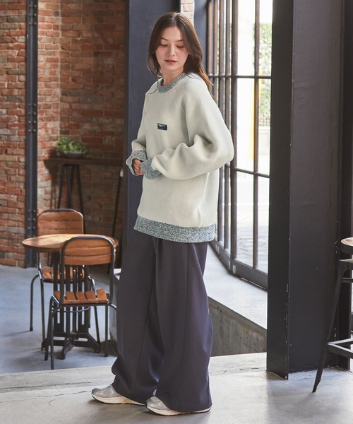 THE CRAFT CREW PRODUCTS（ザクラフトクループロダクツ）の「【MULTI FUNCTIONALシリーズ】配色モールヤーン ラグランスリーブ オーバーサイズ クルーネックニット/ アンチピリング・マシンウォッシャブル【THE CRAFT CREW PRODUCTS】（ニット/セーター・メンズ・オフホワイト/グレー/ワイン/グレイッシュベージュ/ブラック/モスグリーン/ダークブラウン/ネイビー/チャコール/オリーブ/プラム/キャメル・S/L/M）」の17枚目の写真
