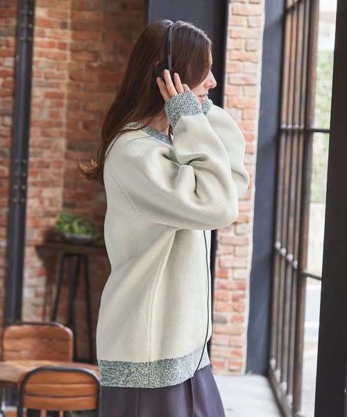 THE CRAFT CREW PRODUCTS（ザクラフトクループロダクツ）の「【MULTI FUNCTIONALシリーズ】配色モールヤーン ラグランスリーブ オーバーサイズ クルーネックニット/ アンチピリング・マシンウォッシャブル【THE CRAFT CREW PRODUCTS】（ニット/セーター・メンズ・オフホワイト/グレー/ワイン/グレイッシュベージュ/ブラック/モスグリーン/ダークブラウン/ネイビー/チャコール/オリーブ/プラム/キャメル・S/L/M）」の20枚目の写真