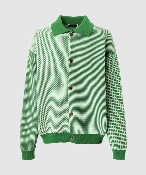 PHINGERIN(フィンガリン)の「MULTI KNIT SHIRT JACKET(ニット/セーター・メンズ・グリーン/ブラック/ブルー・L)」の1枚目の写真