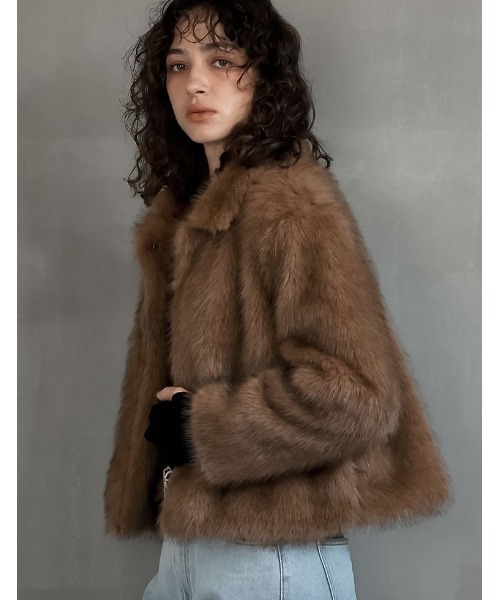 Re:EDIT（リエディ）の「[2025AW COLLECTION]フェイクファーステンカラーブルゾン（ブルゾン・レディース・ブラック/ブラウン系その他/モカ/グレイッシュベージュ・MEDIUM/LARGE）」の13枚目の写真