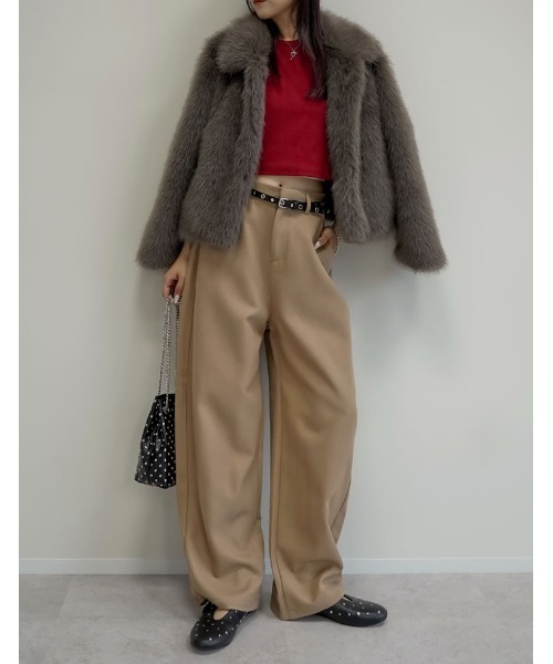 Re:EDIT（リエディ）の「[2025AW COLLECTION]フェイクファーステンカラーブルゾン（ブルゾン・レディース・ブラック/ブラウン系その他/モカ/グレイッシュベージュ・MEDIUM/LARGE）」の21枚目の写真