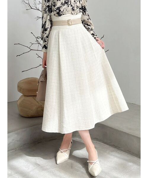 サイドタックベルトフレアスカート（スカート）｜dazzlin