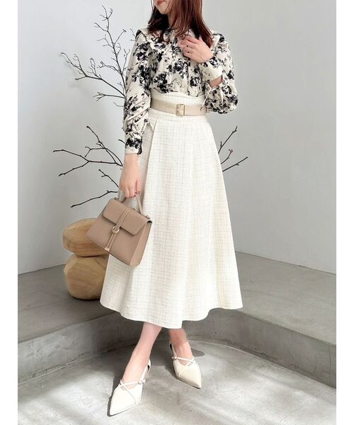 サイドタックベルトフレアスカート（スカート）｜dazzlin（ダズリン