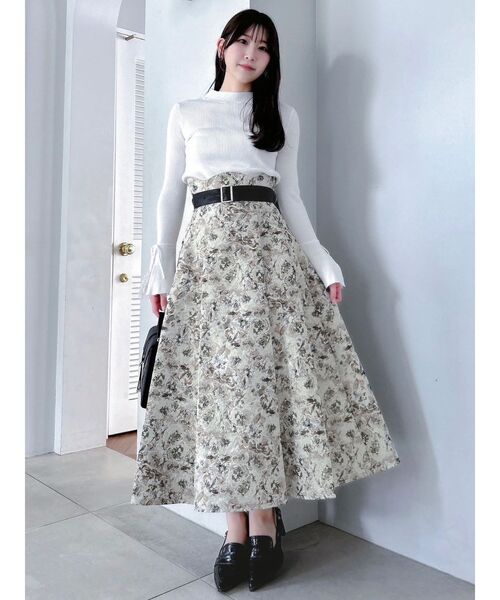 dazzlin（ダズリン）の「サイドタックベルトフレアスカート（スカート