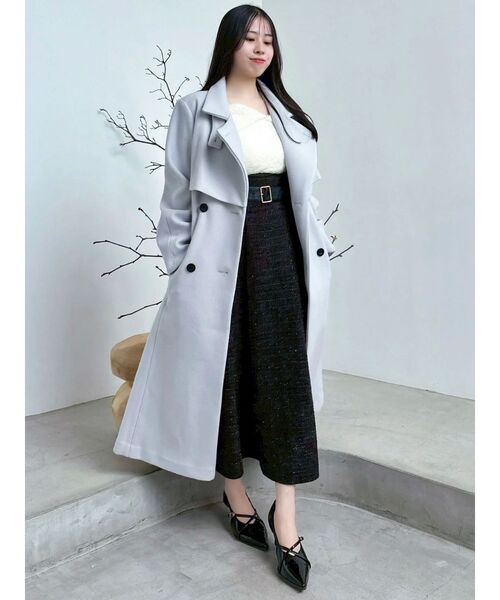 dazzlin(ダズリン)の「サイドタックベルトフレアスカート(スカート・レディース・レッド/ベージュ/アイボリー/ブラック・SMALL/MEDIUM)」の19枚目の写真