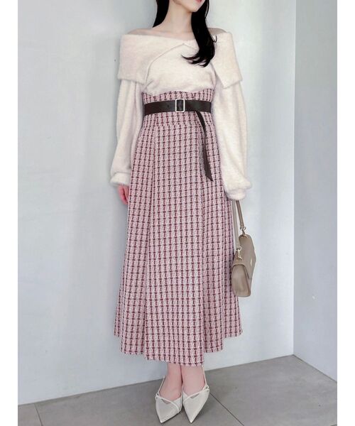 サイドタックベルトフレアスカート　dazzlin サイドタックベルトフレアスカート（スカート）｜dazzlin（ダズリン