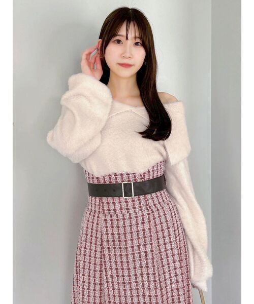 サイドタックベルトフレアスカート（スカート）｜dazzlin（ダズリン