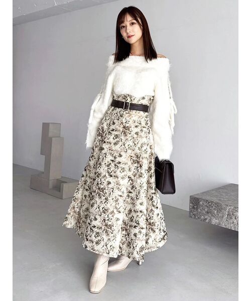 サイドタックベルトフレアスカート（スカート）｜dazzlin（ダズリン