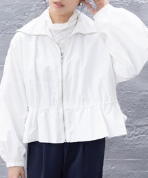 ONEP STAR（ワンピスター）の「ペプラムシルエットフロントジップジャケット（ナイロンジャケット）」