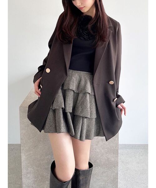 RESEXXY（リゼクシー）の「テーラードミディジャケット（テーラードジャケット・レディース・ネイビー/ブラウン/ピンク・FREE）」の2枚目の写真