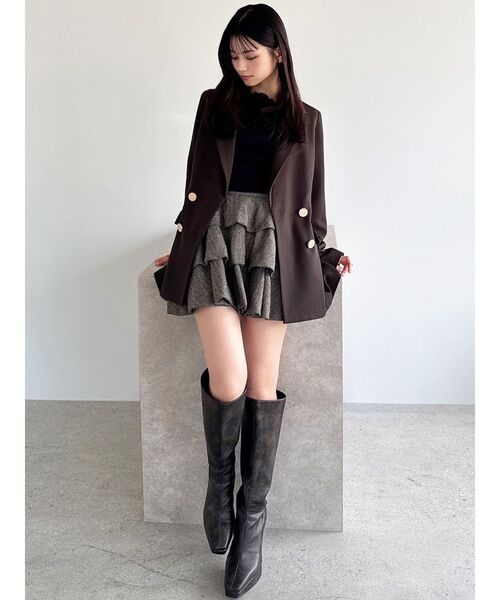 RESEXXY（リゼクシー）の「テーラードミディジャケット（テーラードジャケット・レディース・ネイビー/ブラウン/ピンク・FREE）」の5枚目の写真