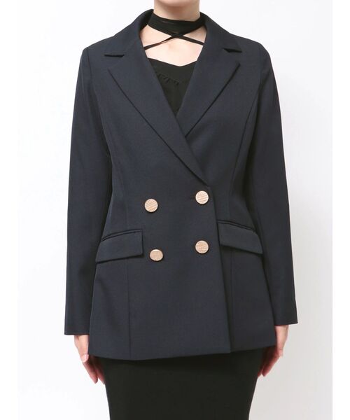 RESEXXY（リゼクシー）の「テーラードミディジャケット（テーラードジャケット・レディース・ネイビー/ブラウン/ピンク・FREE）」の7枚目の写真