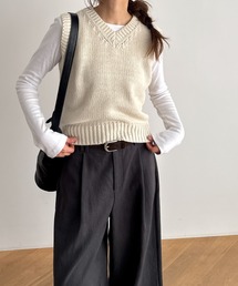 CANAL JEAN | El mar　ウール混Vネックニットベスト(ベスト)