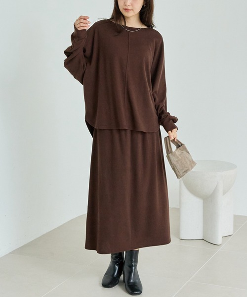 ニットライクドルマンセットアップスカート（ワンピース
