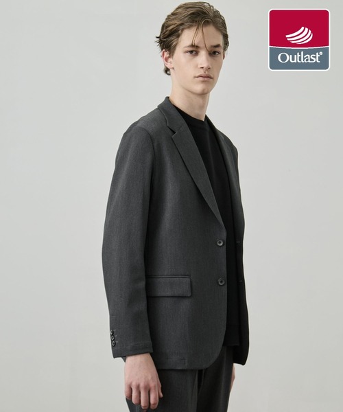 UNITED TOKYO（ユナイテッドトウキョウ）の「アウトラスト ベーシック ジャケット | セットアップ可/体温調節機能/オフィスカジュアル/冬服/通勤/オケージョン/オールシーズン（テーラードジャケット・メンズ・ブラック/ライトブラウン/グリーン/ブラウン/ネイビー/ダークグレー・1/2/3/4）」の2枚目の写真