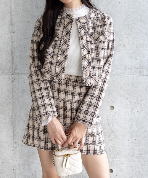 セール】ツイードジャケット(セット可)[大人 フェミニン 上品]≪AW新作
