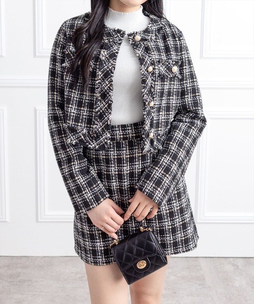 セール】ツイードジャケット(セット可)[大人 フェミニン 上品]≪AW新作