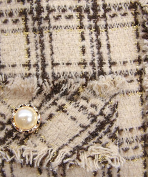 clear（クリア）の「ツイードジャケット(セット可)[大人 フェミニン 上品]（ノーカラージャケット・レディース・ホワイト/ベージュ/ブラック・F）」の20枚目の写真