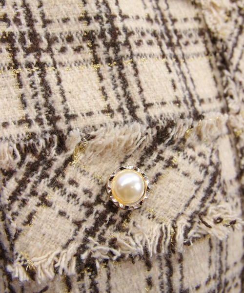 clear（クリア）の「ツイードジャケット(セット可)[大人 フェミニン 上品]（ノーカラージャケット・レディース・ホワイト/ベージュ/ブラック・F）」の19枚目の写真