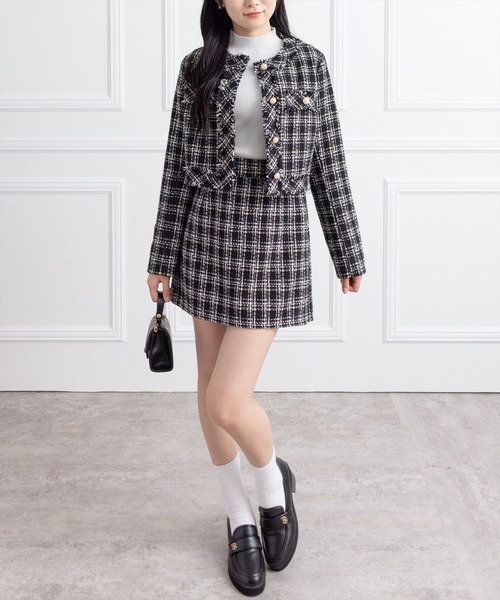セール】ツイードジャケット(セット可)[大人 フェミニン 上品]≪AW新作