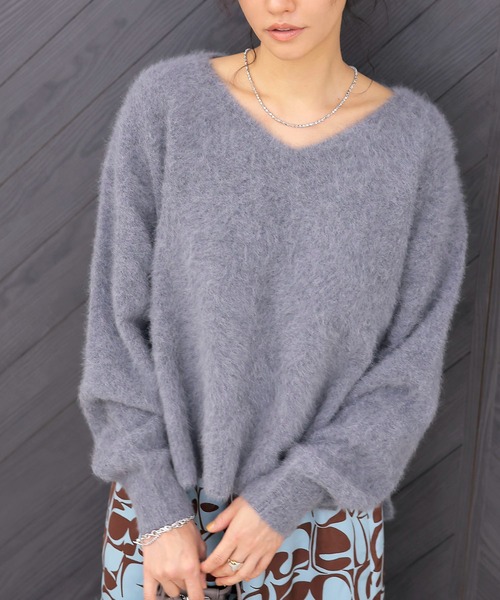 セール】フォックスカシミヤ Vネックプルオーバー（ニット/セーター