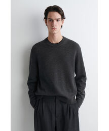 レイヤードメリノウールセーター