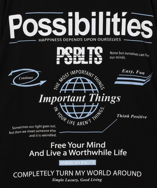 AMERICAN RAG CIE（アメリカンラグシー）の「【AMERICAN RAG CIE】Possibilities LST（ユニセックス）（その他トップス・メンズ・ブラック/ホワイト・LARGE/MEDIUM）」の4枚目の写真