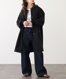 OMNES（オムネス）の「撥水加工ナイロンノーカラー裾ドローコードブルゾン（ナイロンジャケット）」