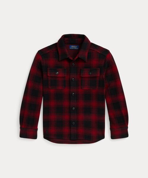 POLO RALPH LAUREN CHILDRENSWEAR(ポロ ラルフ ローレン チルドレンズウェア)の「チェック ニット フランネル シャツ ジャケット(カバーオール・キッズ・マルチ・3/4/6/7)」の1枚目の写真