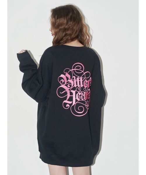 EVRIS(エヴリス)の「【裏起毛】Bitter Heart BIG スウェットトップス(スウェット・レディース・パープル/ブラウン/グレー/ブラック・FREE)」の6枚目の写真