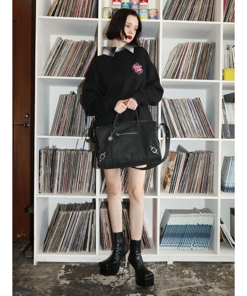 EVRIS(エヴリス)の「【裏起毛】Bitter Heart BIG スウェットトップス(スウェット・レディース・パープル/ブラウン/グレー/ブラック・FREE)」の16枚目の写真