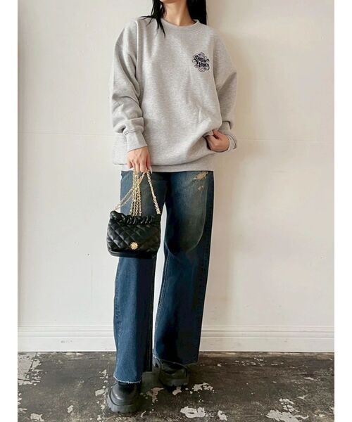 EVRIS(エヴリス)の「【裏起毛】Bitter Heart BIG スウェットトップス(スウェット・レディース・パープル/ブラウン/グレー/ブラック・FREE)」の21枚目の写真