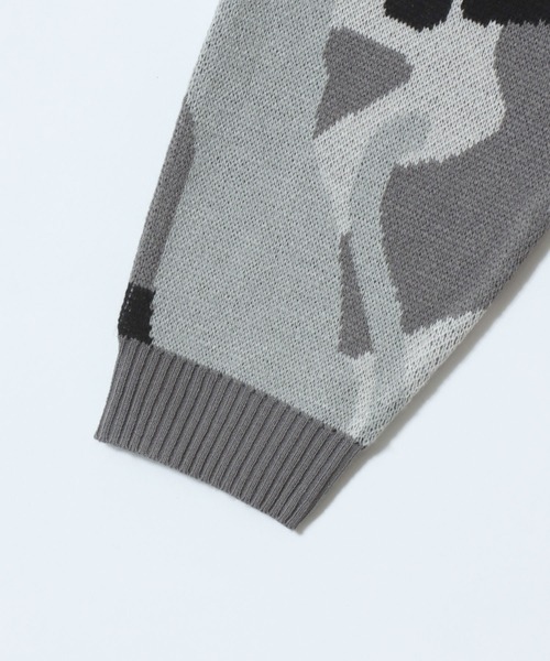 SITRY（シトリー）の「Cat Camouflage Pattern Double Jacquard Knit Pullover/猫 カモフラ  オーバーサイズ ダブルジャガード ニット セーター（ニット/セーター・メンズ・グレー系その他/ベージュ系その他/グリーン系その他・M/L/LL）」の12枚目の写真