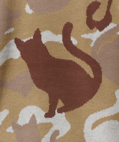 SITRY（シトリー）の「Cat Camouflage Pattern Double Jacquard Knit Pullover/猫 カモフラ  オーバーサイズ ダブルジャガード ニット セーター（ニット/セーター・メンズ・グレー系その他/ベージュ系その他/グリーン系その他・M/L/LL）」の7枚目の写真