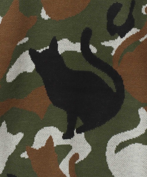 SITRY（シトリー）の「Cat Camouflage Pattern Double Jacquard Knit Pullover/猫 カモフラ  オーバーサイズ ダブルジャガード ニット セーター（ニット/セーター・メンズ・グレー系その他/ベージュ系その他/グリーン系その他・M/L/LL）」の10枚目の写真