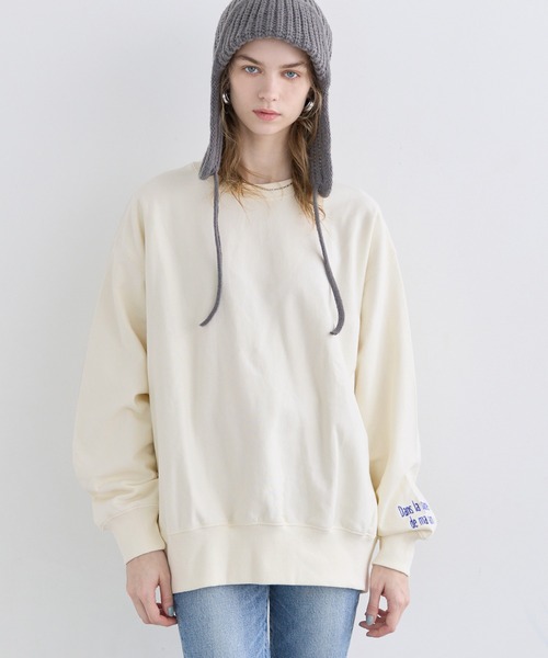 coca(coca)(コカ)の「【WEB限定セール】ヘビーウェイト裏毛ロゴスウェット(スウェット・レディース・ライトグレー/ホワイト/ブラック/アイボリー・L/M/S/XL)」の2枚目の写真