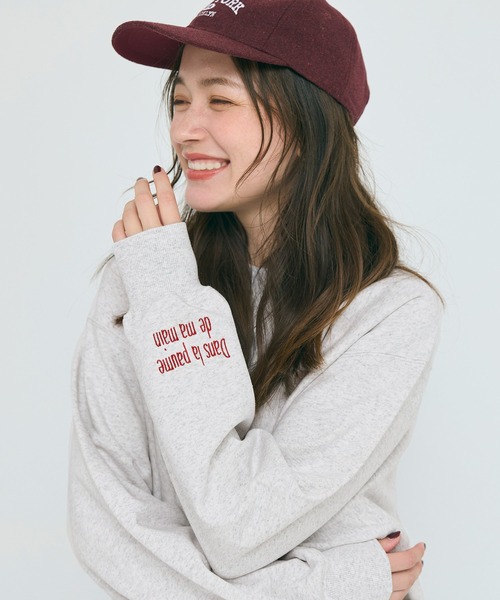 coca(coca)(コカ)の「【WEB限定セール】ヘビーウェイト裏毛ロゴスウェット(スウェット・レディース・ライトグレー/ホワイト/ブラック/アイボリー・L/M/S/XL)」の4枚目の写真