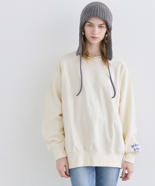 coca(coca)(コカ)の「【WEB限定セール】ヘビーウェイト裏毛ロゴスウェット(スウェット・レディース・ライトグレー/ホワイト/ブラック/アイボリー・L/M/S/XL)」の6枚目の写真