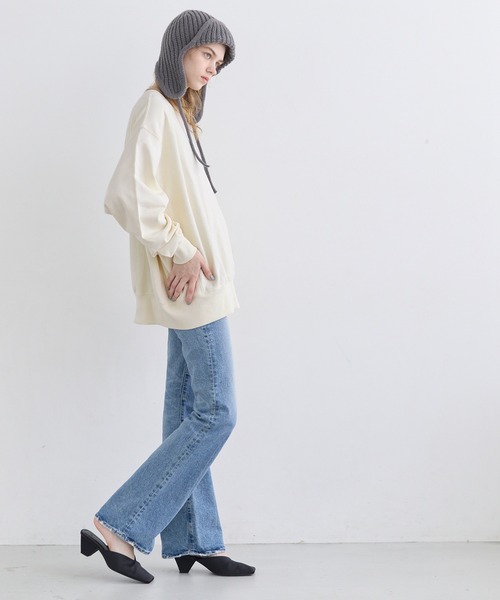 coca(coca)(コカ)の「【WEB限定セール】ヘビーウェイト裏毛ロゴスウェット(スウェット・レディース・ライトグレー/ホワイト/ブラック/アイボリー・L/M/S/XL)」の7枚目の写真