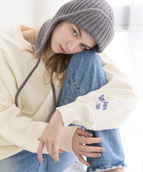 coca(coca)(コカ)の「【WEB限定セール】ヘビーウェイト裏毛ロゴスウェット(スウェット・レディース・ライトグレー/ホワイト/ブラック/アイボリー・L/M/S/XL)」の9枚目の写真