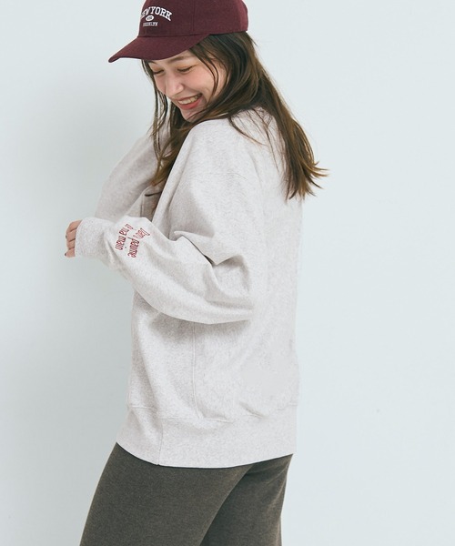 coca(coca)(コカ)の「【WEB限定セール】ヘビーウェイト裏毛ロゴスウェット(スウェット・レディース・ライトグレー/ホワイト/ブラック/アイボリー・L/M/S/XL)」の11枚目の写真