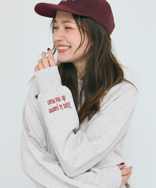 coca(coca)(コカ)の「【WEB限定セール】ヘビーウェイト裏毛ロゴスウェット(スウェット・レディース・ライトグレー/ホワイト/ブラック/アイボリー・L/M/S/XL)」の13枚目の写真