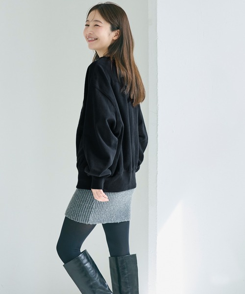 coca(coca)(コカ)の「【WEB限定セール】ヘビーウェイト裏毛ロゴスウェット(スウェット・レディース・ライトグレー/ホワイト/ブラック/アイボリー・L/M/S/XL)」の21枚目の写真