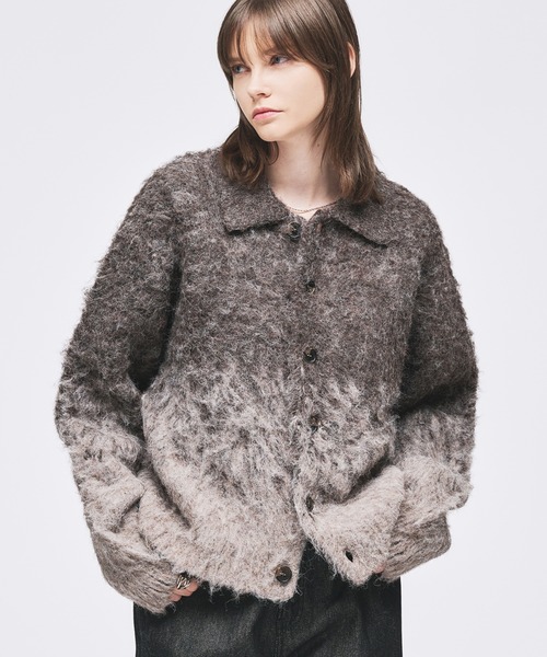 セール】gradation wool blend knit cardigan/グラデーションウール