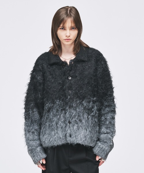 セール】gradation wool blend knit cardigan/グラデーションウール